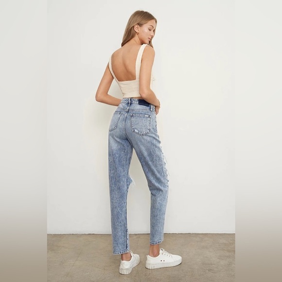 Insane Gene Stonewashed High Waist Ripped Boyfriend Jeans Size 11/29 - Picture 6 of 14